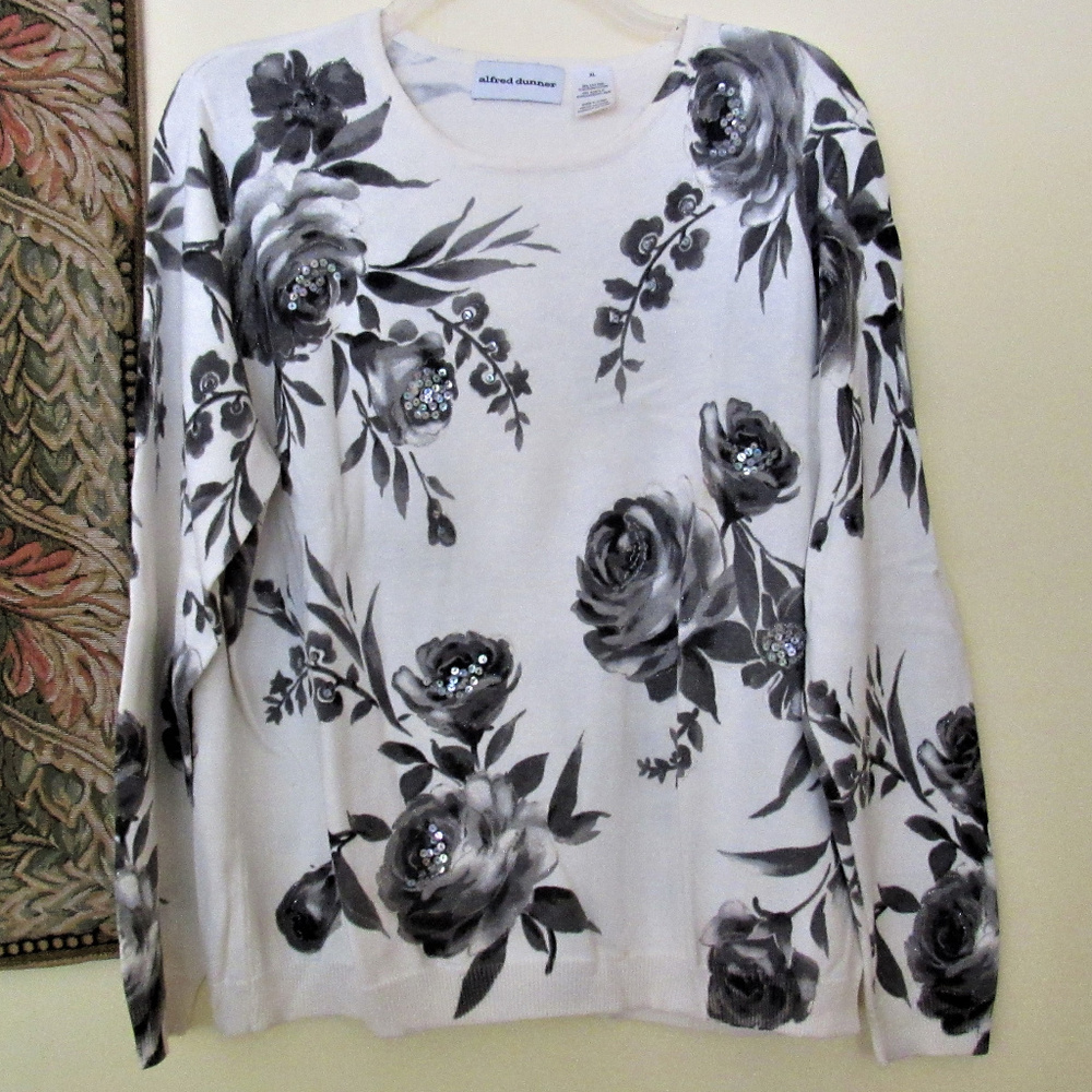 Alfred Dunner Floral Sweater Size XL